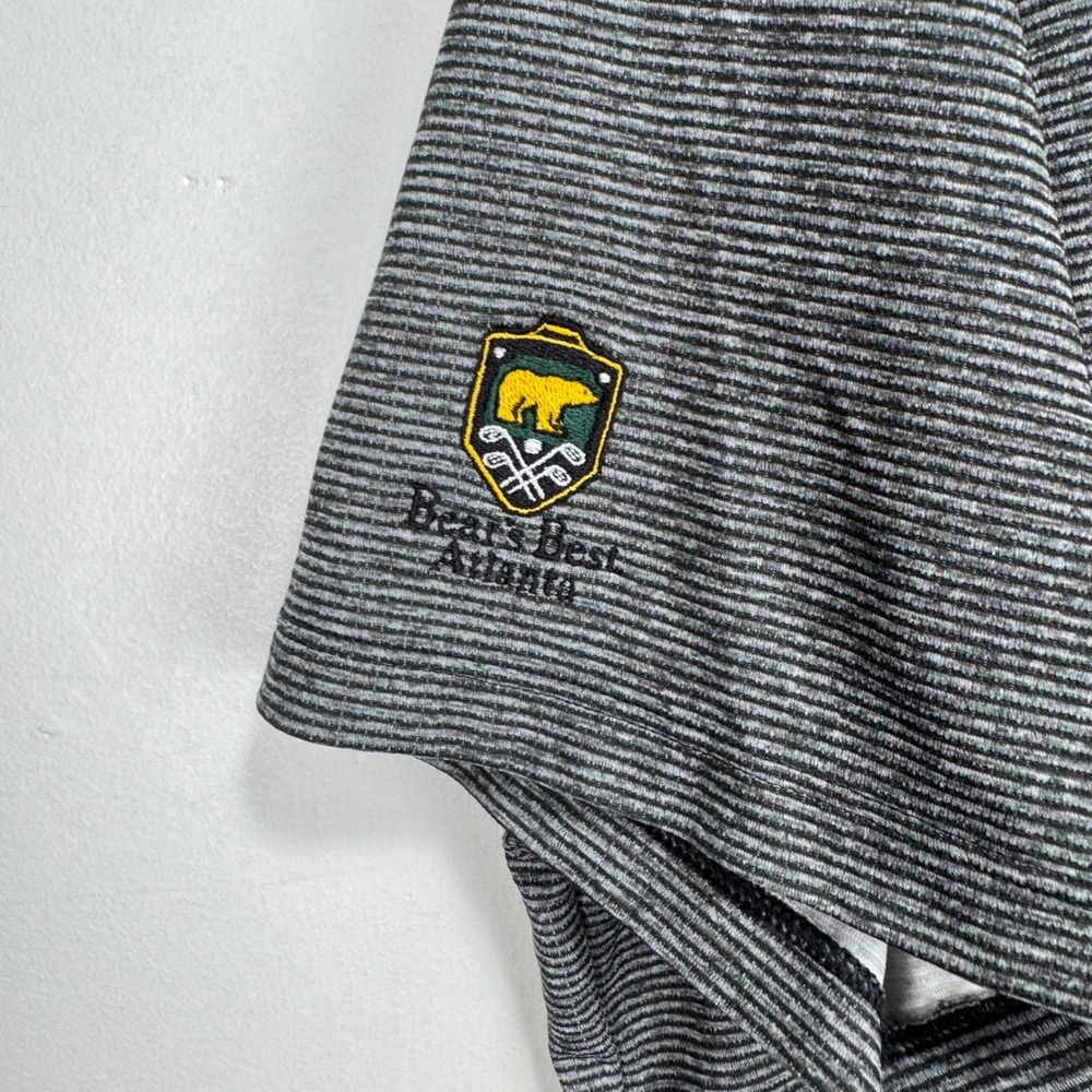 Bear's Best Atlanta Nike AeroReact Polo Shirt Men 2XL Gray Striped Wicking Golf - Picture 5 of 10